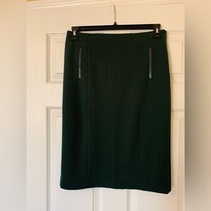 Grace Elements Leather Accents Pencil Skirt, Green, Size 8